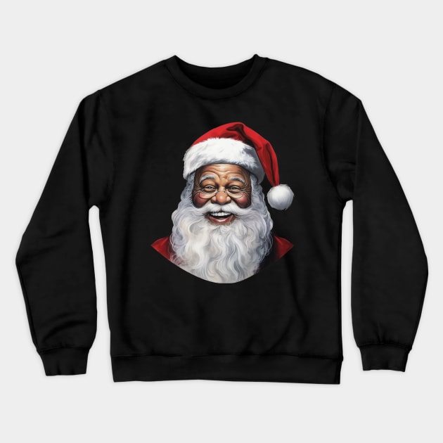 African American Santa Claus Crewneck Sweatshirt by AI Art Originals
